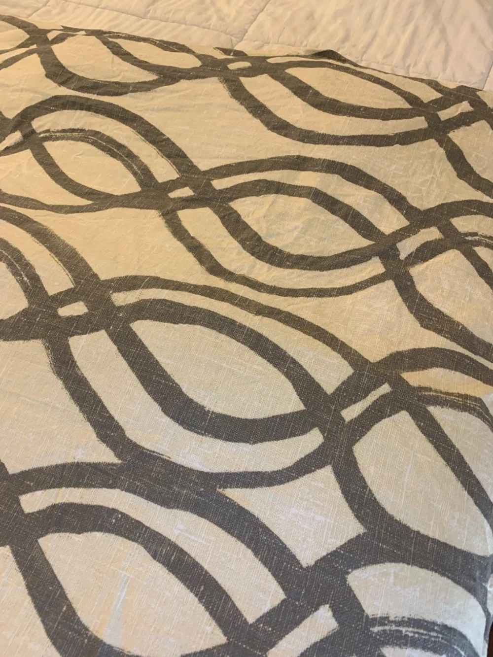 West Elm Cotton Canvas Scribble Lattice Curtain 48